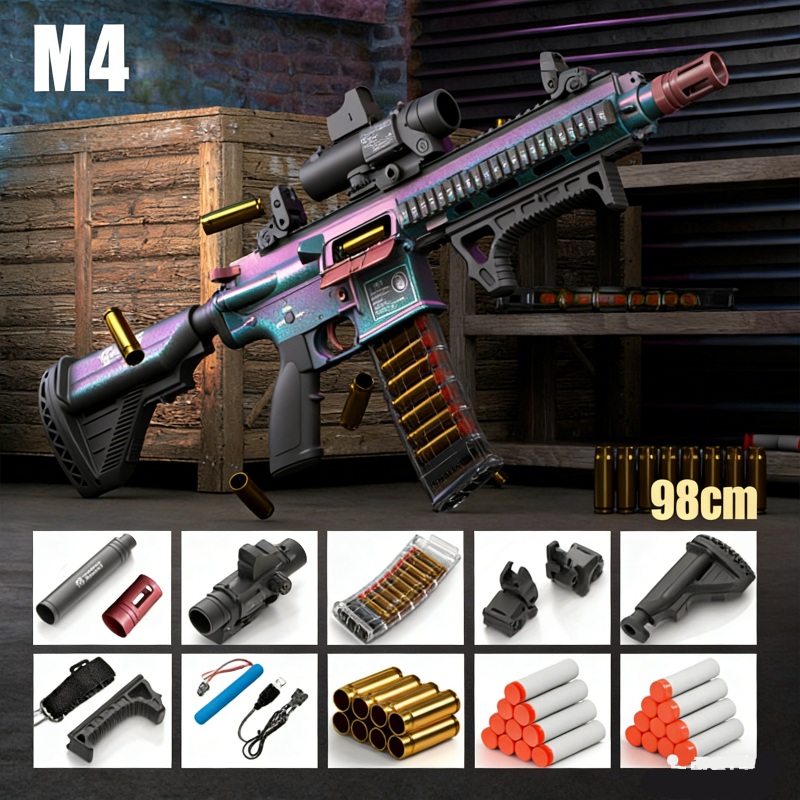 HD M4 Full Auto Nerf Gun Rifle