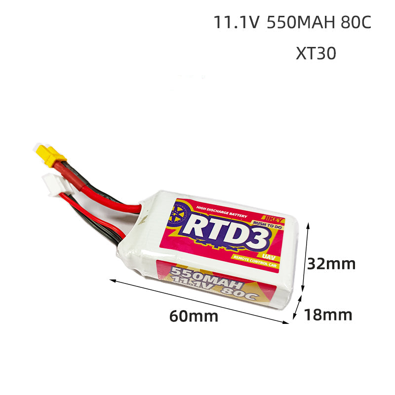 RTD3 550mAh 11.1V 80C LiPo Battery