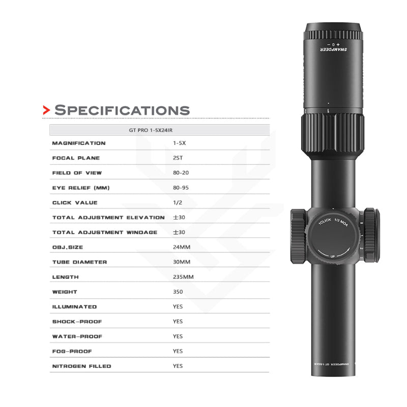 Precision SD GT PRO 1-5X24IR Crosshair Scope