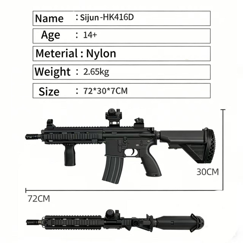 SIJUN HK416D 250FPS Gel Blaster Rifle