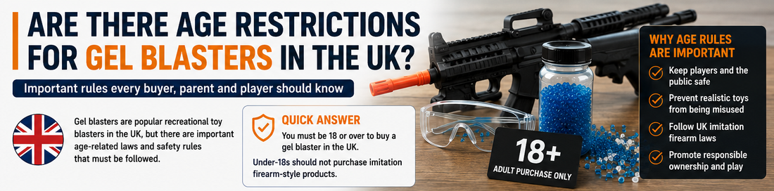 Are there any age restrictions for owning a gel blaster in the United Kingdom?