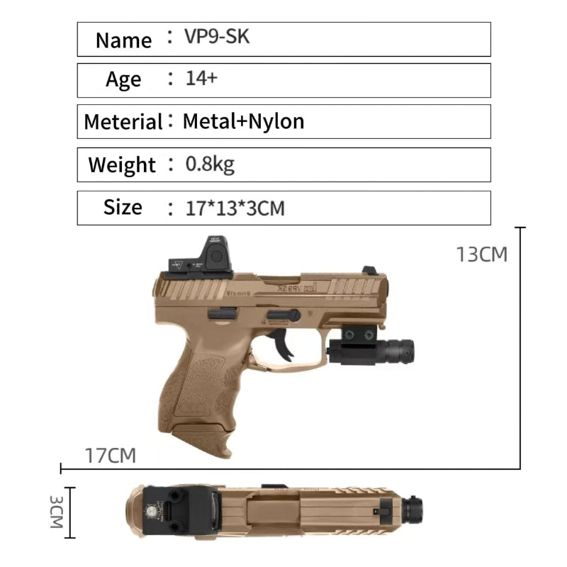 DX VP9-SK Semi Auto Gel Blaster Pistol