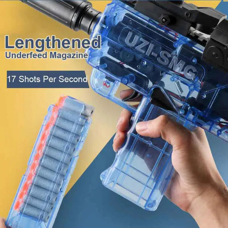 Transparent Full Auto UZI Electric Nerf Blaster