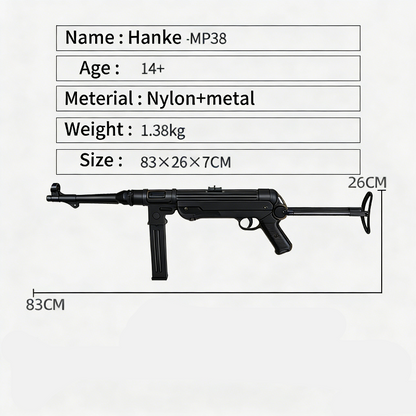 GQH MP38 Electric Black Gel Blaster SMG