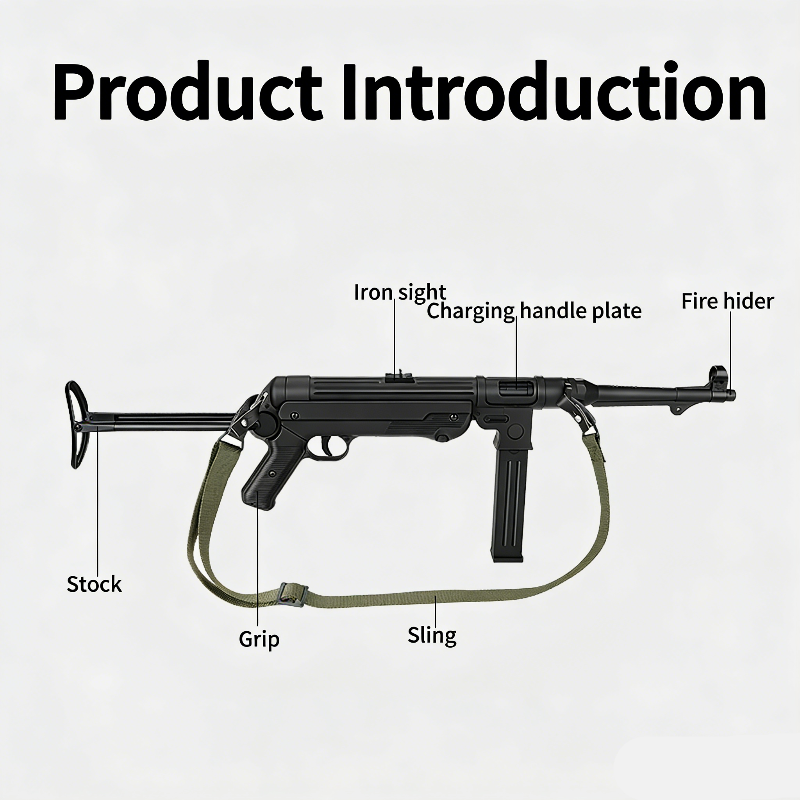 GQH MP38 Electric Black Gel Blaster SMG