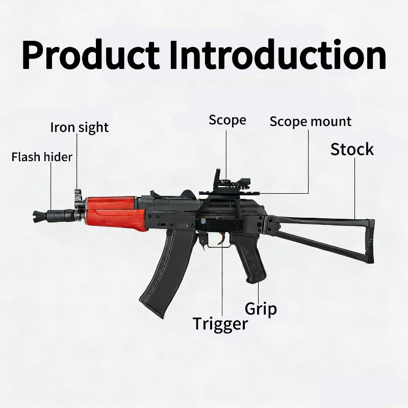 Hanke AK74U Electric Black Gel Blaster Rifle