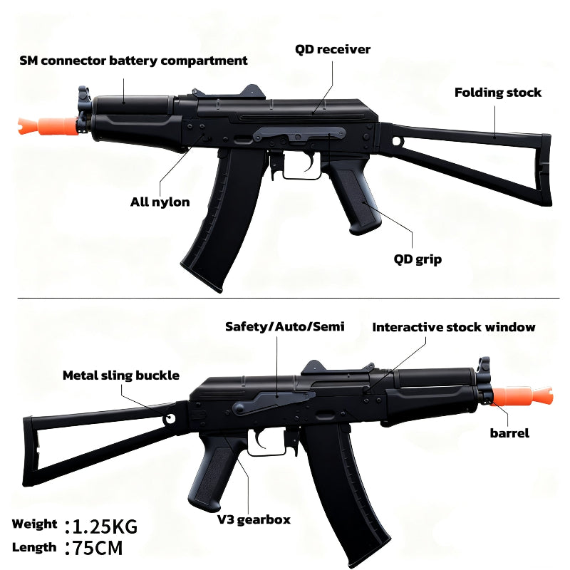 JM J12 AK74U Gel Blaster Rifle