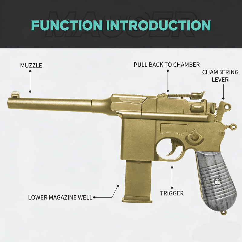 JY Mauser C96 Toy Single Shot Nerf Pistol