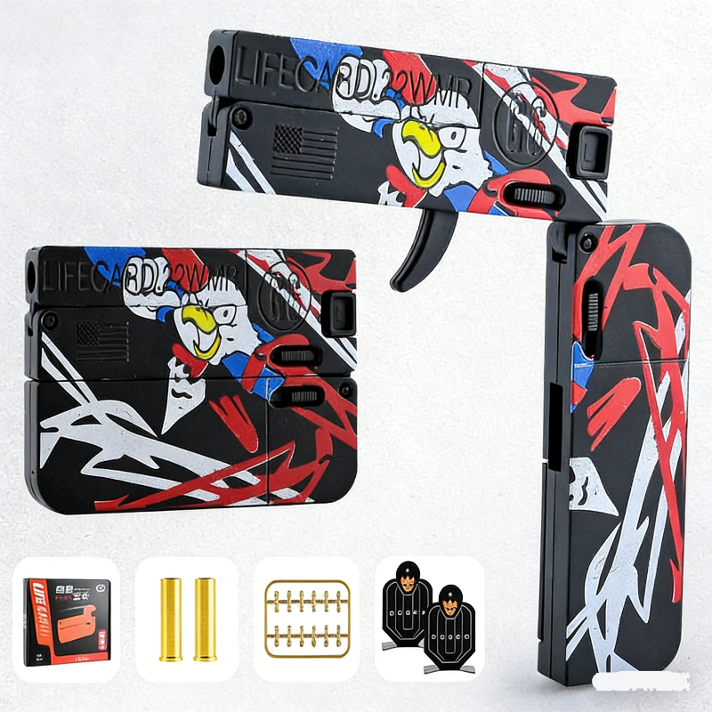 Lifecard Folding Single-Shot Nerf Pistol