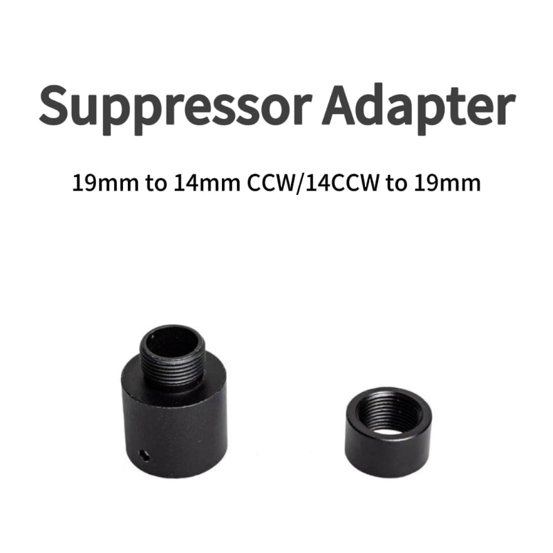 Metal Suppressor Adapter 19mm 14mm CCW