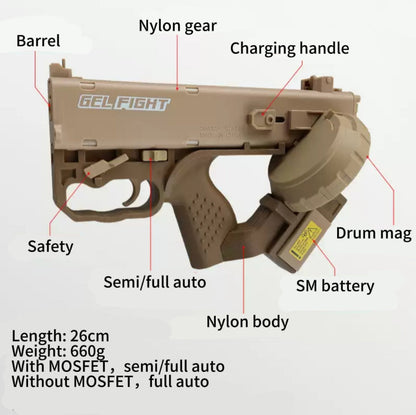 Quasar 2077 Cyberpunk Gel Blaster SMG