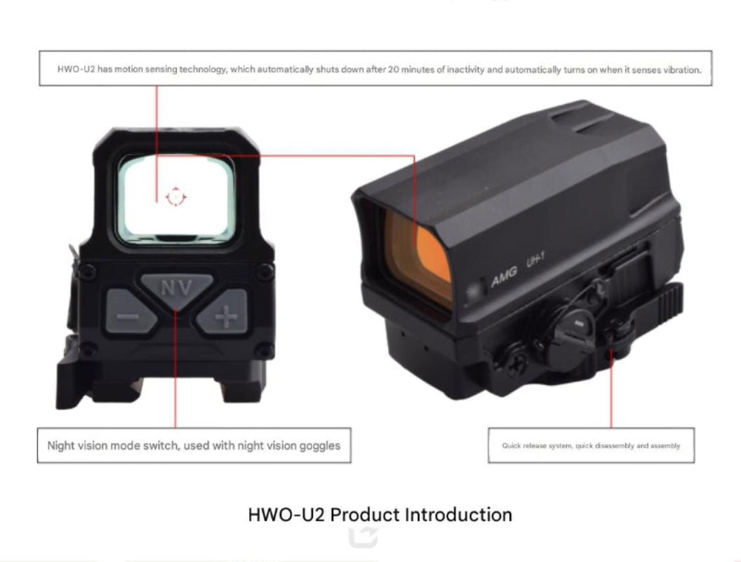 SD HWO-U1/U2 Metal Holographic Red Dot Sight