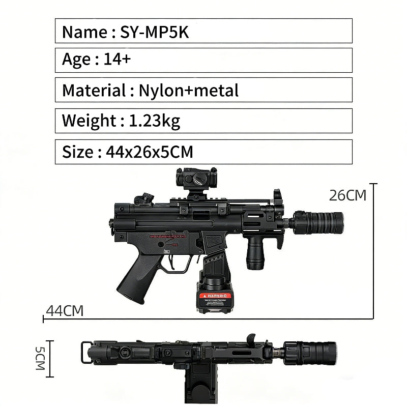 SY MP5K Electric Black Gel Blaster SMG