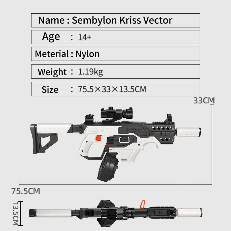 Sembylon Kriss Vector Gel Blaster SMG With Drum Mag
