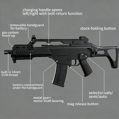 TG G36C Black Gel Blaster Rifle 250FPS
