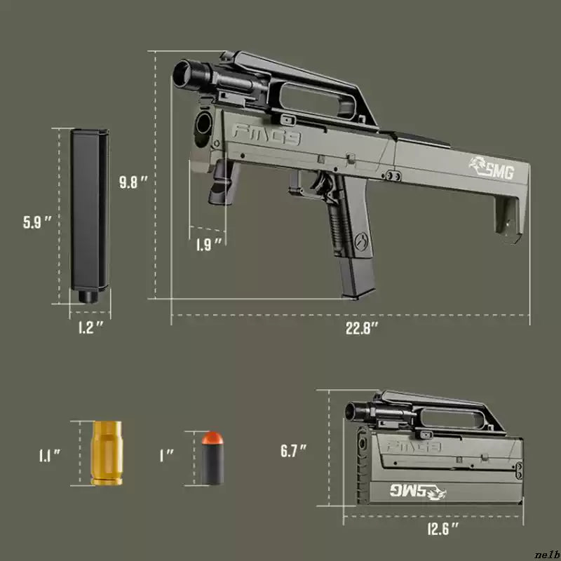 TZ FMG9 Nerf SMG Folding Soft Bullet Gun