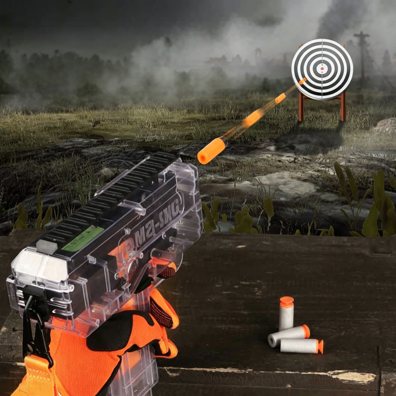 Transparent Full Auto UZI Electric Nerf Blaster