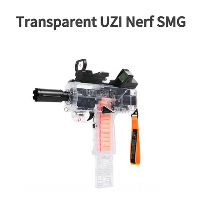 Transparent Full Auto UZI Electric Nerf Blaster