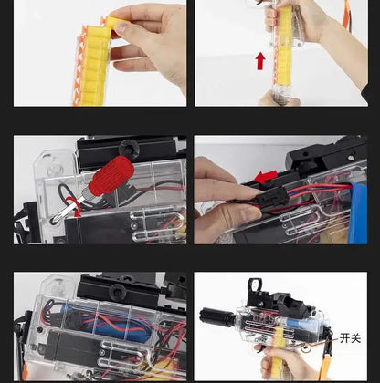 Transparent Full Auto UZI Electric Nerf Blaster