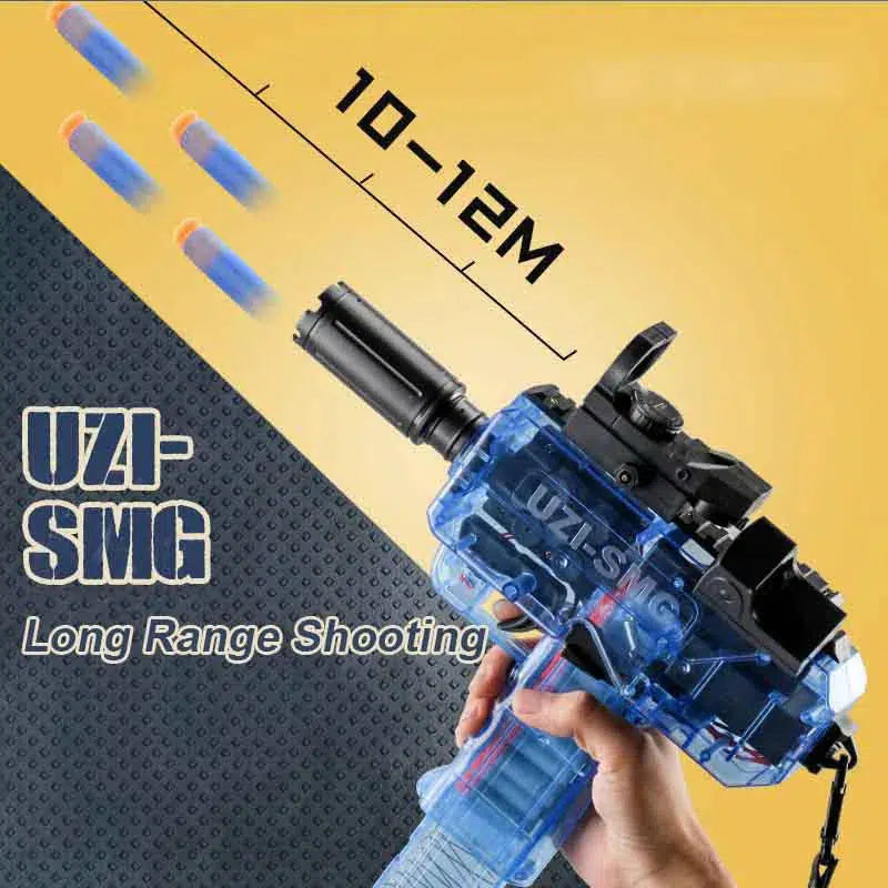 Transparent Full Auto UZI Electric Nerf Blaster
