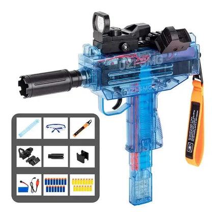 Transparent Full Auto UZI Electric Nerf Blaster