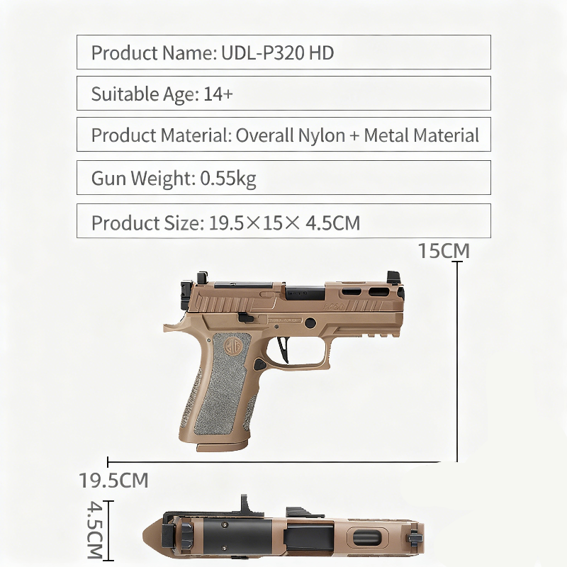 UDL P320 HD Handgun Electric Gel Blaster