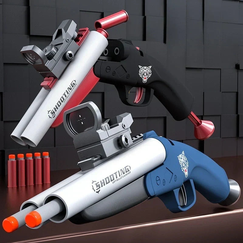 Nerf Shell Drop HD S686 Double Barrel Shell Ejecting Nerf Shotgun – Realistic Gel ...